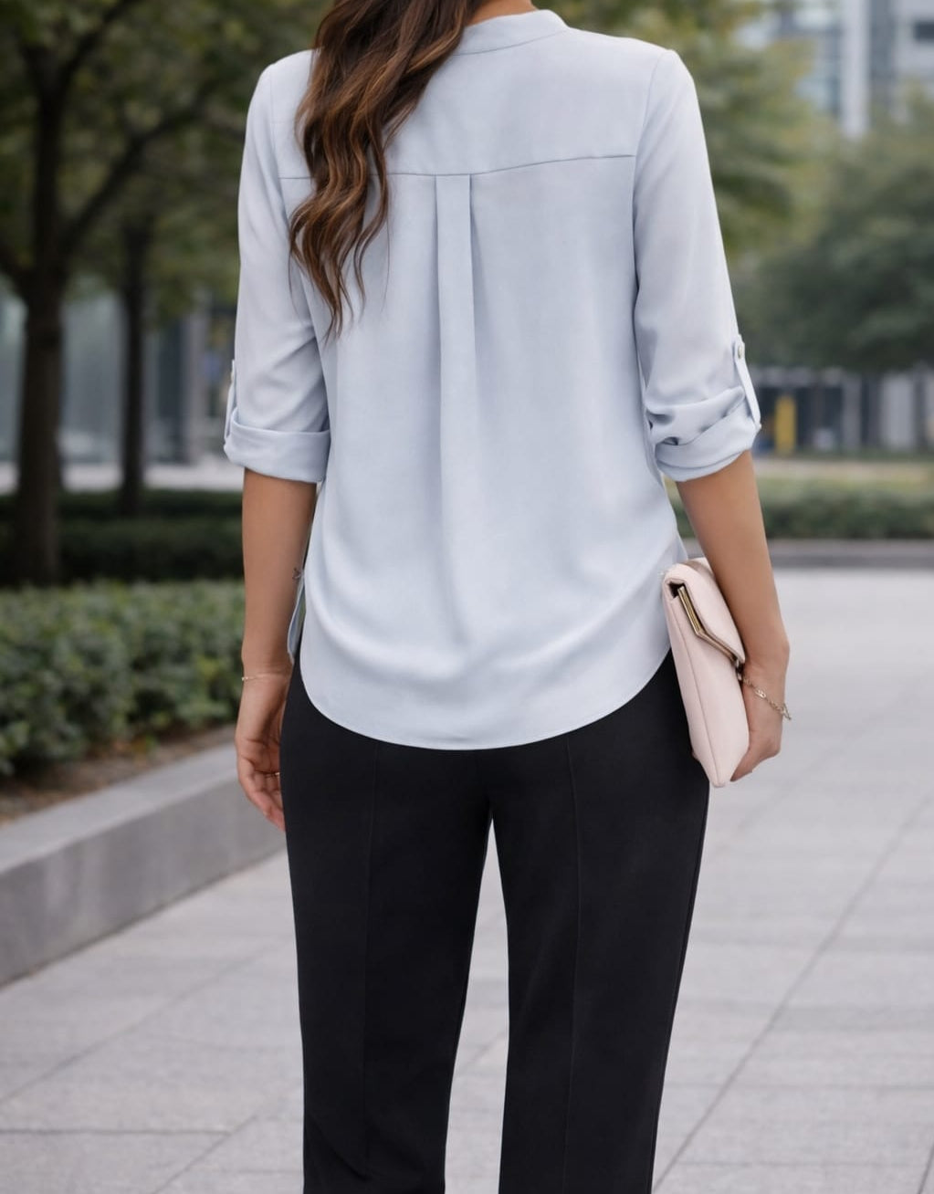 Blusa cuello V y manga 3/4