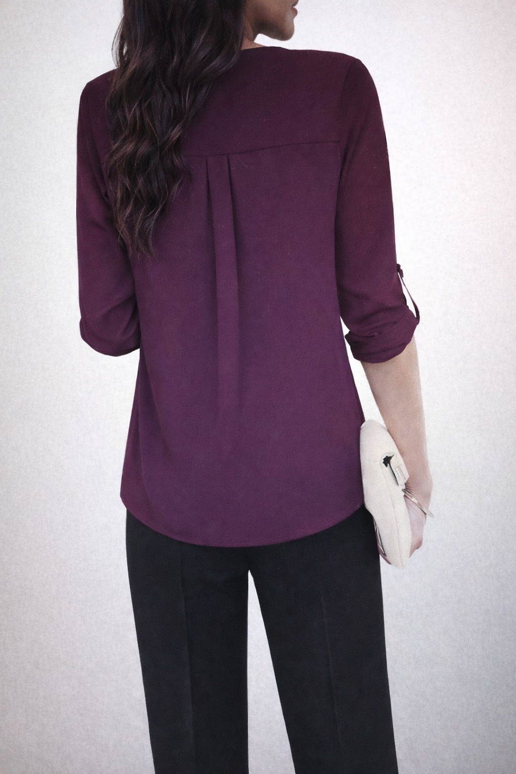 Blusa cuello V y manga 3/4